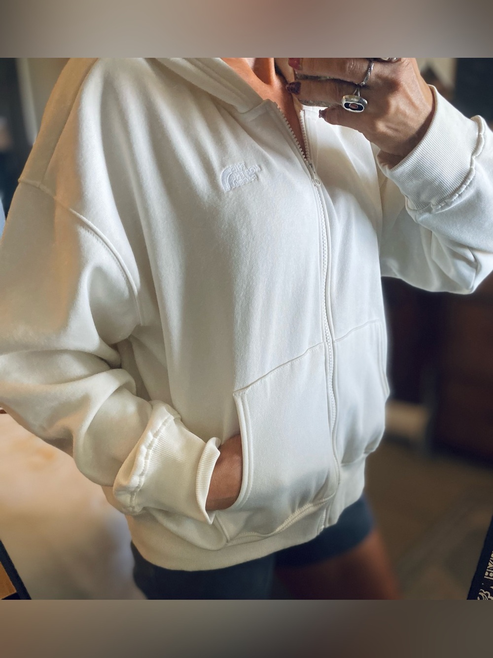 The North Face Women's Cream Full-Zip Hoodie